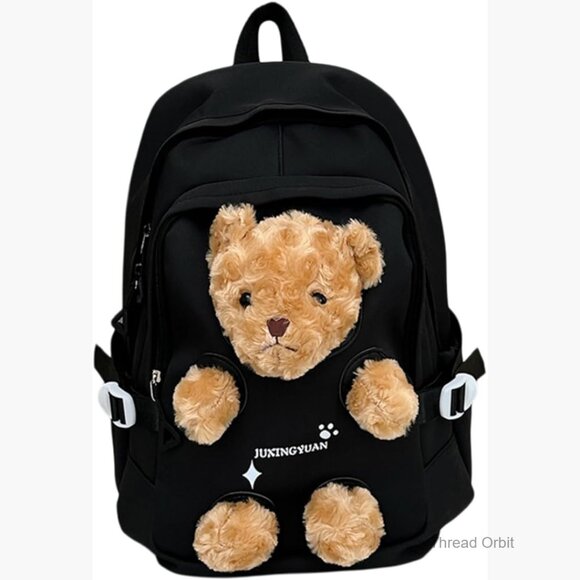 Large Capacity Detachable 3D Bear Plush Backpack Lightweight Ita Bag